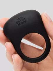 Черное эрекционное виброкольцо Sensation Rechargeable Vibrating Love Ring - 