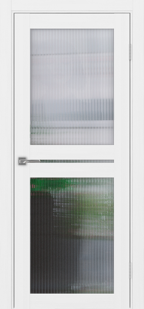 Дверь межкомнатная Оптима Порте Турин 520.222, цвет белый лед, экошпон, стекло мору