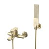 Lemark LM7214BG Смеситель для ванны с коротким изливом,  поворотный переключатель, латунь/брашированное светлое золото
