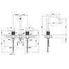 Gessi 316 Смеситель для раковины на 3 отверстия, без донного клапана, излив 156мм, h=269мм, цвет: steel brushed 54211#239