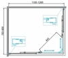 BelBagno DUE-AH-2-120/80-C-Cr Душевой уголок
