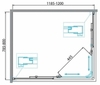 BelBagno DUE-AH-2-120/80-C-Cr Душевой уголок