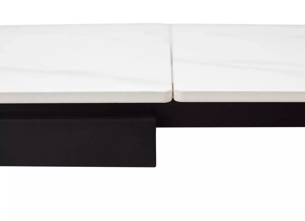 Стол FORIO 160 MATT WHITE MARBLE SOLID CERAMIC / BLACK, DISAUR