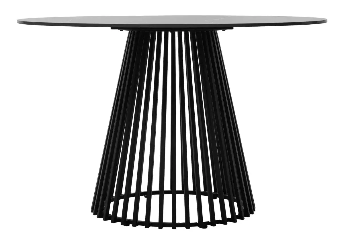 Стол TERNI 120 MATT BLACK MARBLE SOLID CERAMIC Черный мрамор матовый, керамика /Черн.каркас, DISAUR