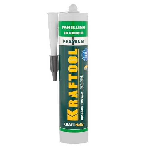 Клей монтажный KRAFTOOL KraftNails Premium KN-604, для молдингов, панелей и керамики, без растворителей, 310мл