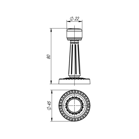 Упор дверной настенный DH033 CL/SILVER-925 Серебро 925