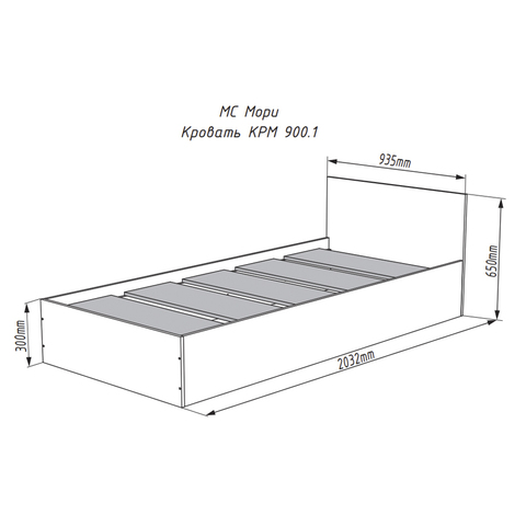 Кровать Мори КРМ 900.1 белый