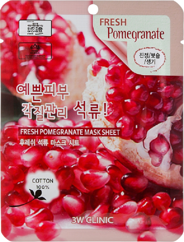 3W CLINIC Fresh Pomegranate Mask Sheet маска для лица с гранатом