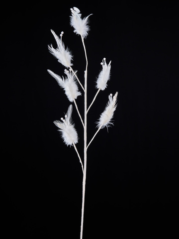 Веточка с перьями 84см ChristmasDeLuxe белая