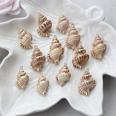 Подвеска Ракушка с позолотой 22-35 на 12-22 мм, РК047