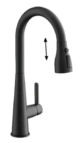 Смеситель для кухни BELZ B74816-7 выдвижной излив, нержавеющая сталь, черный