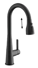 Смеситель для кухни BELZ B74816-7 выдвижной излив, нержавеющая сталь, черный