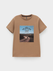 фуфайка  для мальчика  КР 302840/коричневый 1038 к586