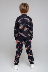 брюки  для мальчика  КР 400443/черный,динозавры