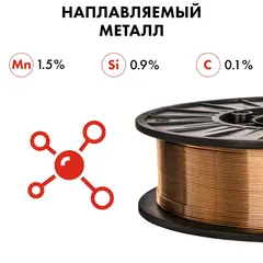 Проволока сварочная QUATTRO ELEMENTI омедненная, 1,0 мм, масса 5,0 кг (770-360)