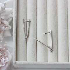 Швензы удлинённые 30*2 мм с английским замком, родий, Ш122