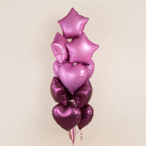 Связка гелиевых шаров Яркое розовое настроение