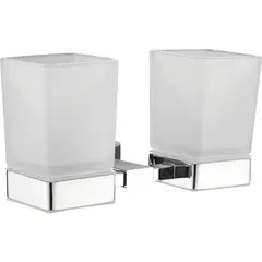 Стакан двойной стеклянный с держателем BELZ B90208, хром