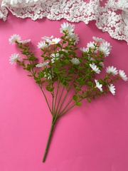 Ромашки белые луговые искусственные, 7 веток, 28 голов, букет 44 см, 2 букета.