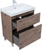 Aquanet 345678 Тумба с раковиной Алвита new 70 (Flat) напольная 2 ящ. цв.дуб веллингтон табак (345678)