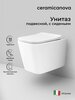 Ceramica Nova Cubic CN1806 Подвесной унитаз c ультра тонким сидением с функцией плавного закрытия, цвет: белый