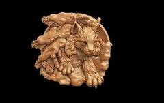 Силиконовый молд Рысь (медальон) № 0461