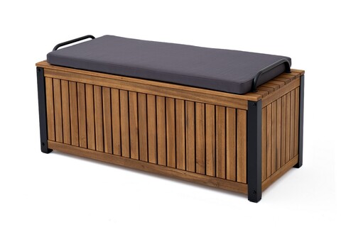 Консоль для хранения из акации Joygarden НОРД, темно-серый графит, коричневый