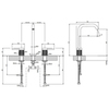 Gessi 316 Смеситель для раковины на 3 отверстия, без донного клапана, излив 156мм, h=269мм, цвет: brushed black metal pvd 54211#707