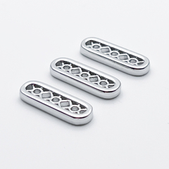 Коннектор-разделитель на 3 нити, цвет серебро (родий), размер 18*6 мм, цена за 1 шт