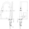 Lemark LM5084S Смеситель Lemark Expert LM5084S для кухни с вытяжным изливом, сталь