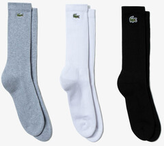 Носки теннисные Lacoste Sport High Cut Socks 3P - grey chine/white/black