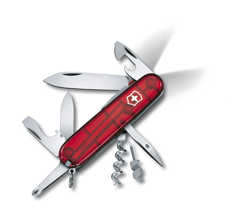 Нож Victorinox Spartan, 91 мм, 15 функции, полупрозрачный красный