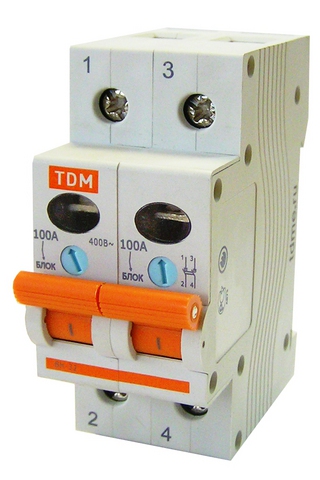 Выключатель нагрузки (мини-рубильник) ВН-32 2P 125A TDM
