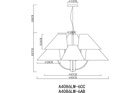 Подвесная люстра Arte Lamp RONDO A4086LM-6CC