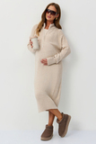 Платье для беременных 17572 светло бежевый меланж