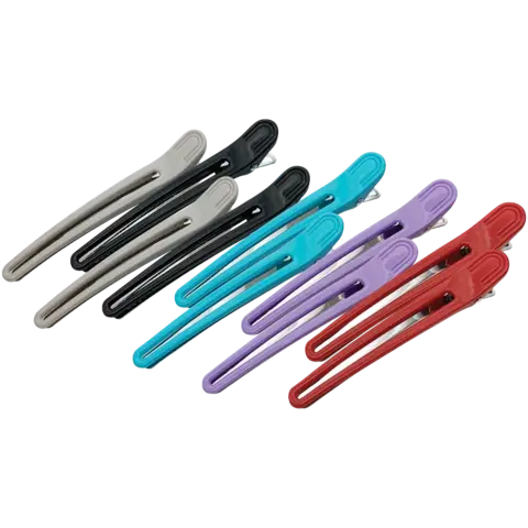 Зажимы парикмахерские комбинированные (металл+пластик) 101*13*22 мм, 10 шт.