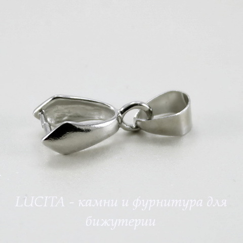 Держатель кулона - петелька 14х7х5 мм (цвет - платина)