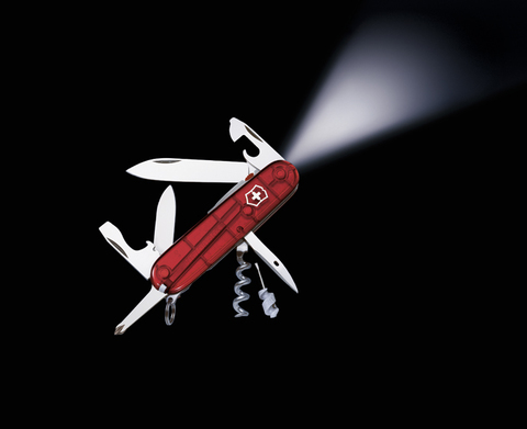 Нож Victorinox Spartan, 91 мм, 15 функции, полупрозрачный красный