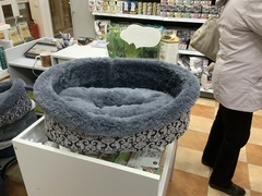 Лежак для животных, плюш, синий (ш38, д50)