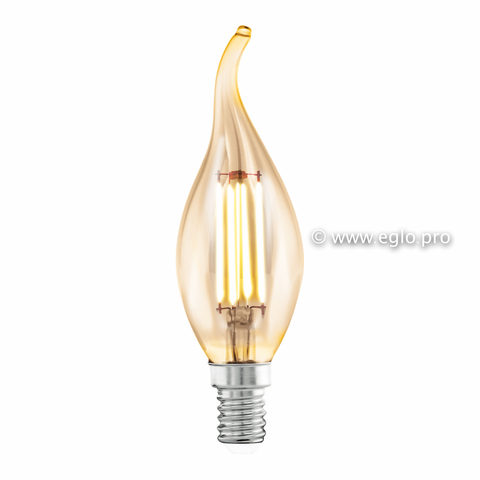 Лампа LED филаментная из стекла янтарного цвета Eglo AMBER LM-LED-E14 4W 220Lm 2200K CF35 11559