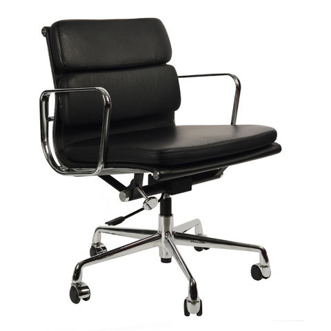 Кресло Eames Style Soft Pad EA 217 черная кожа