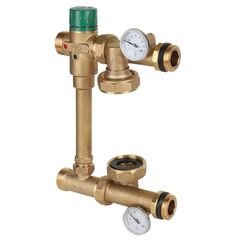 Насосно-смесительный узел латунный DN 25 для теплого пола (без насоса 130мм) MVI MU.501.06