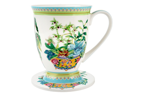 Кружка с подставкой 300мл Maxwell&Williams Орхидея