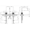 Gessi 316 Смеситель для раковины на 3 отверстия, без донного клапана, излив 156мм, h=201мм, цвет: brushed black metal pvd 54212#707