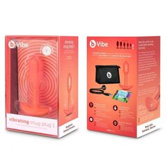 Оранжевая вибропробка для ношения B-vibe Snug Plug 1 - 10 см. - 