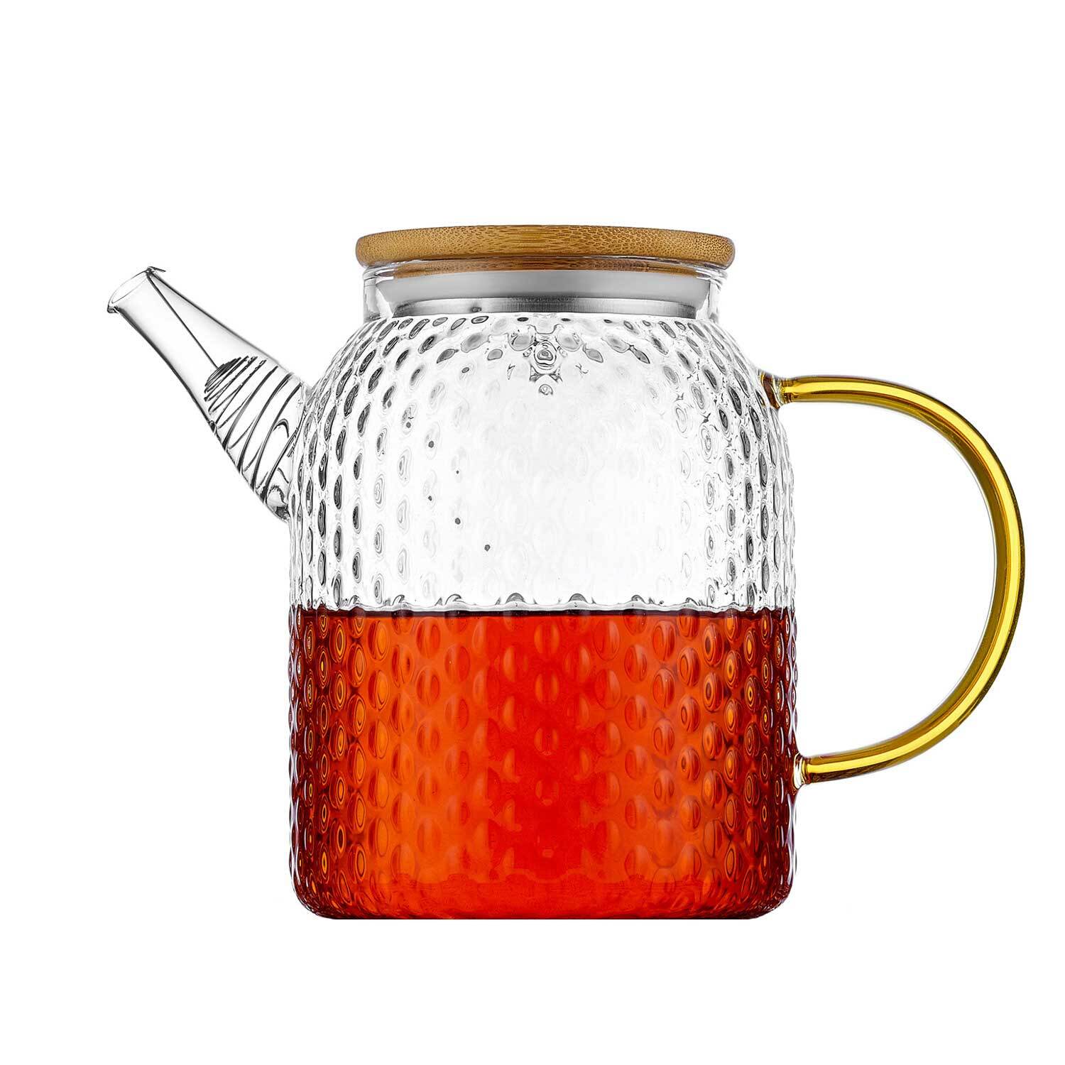 Популярные заварочные чайники Стеклянный заварочный чайник с бамбуковой крышкой "Меркурий", 1 литр 1-034-1000-белый-фон.jpg