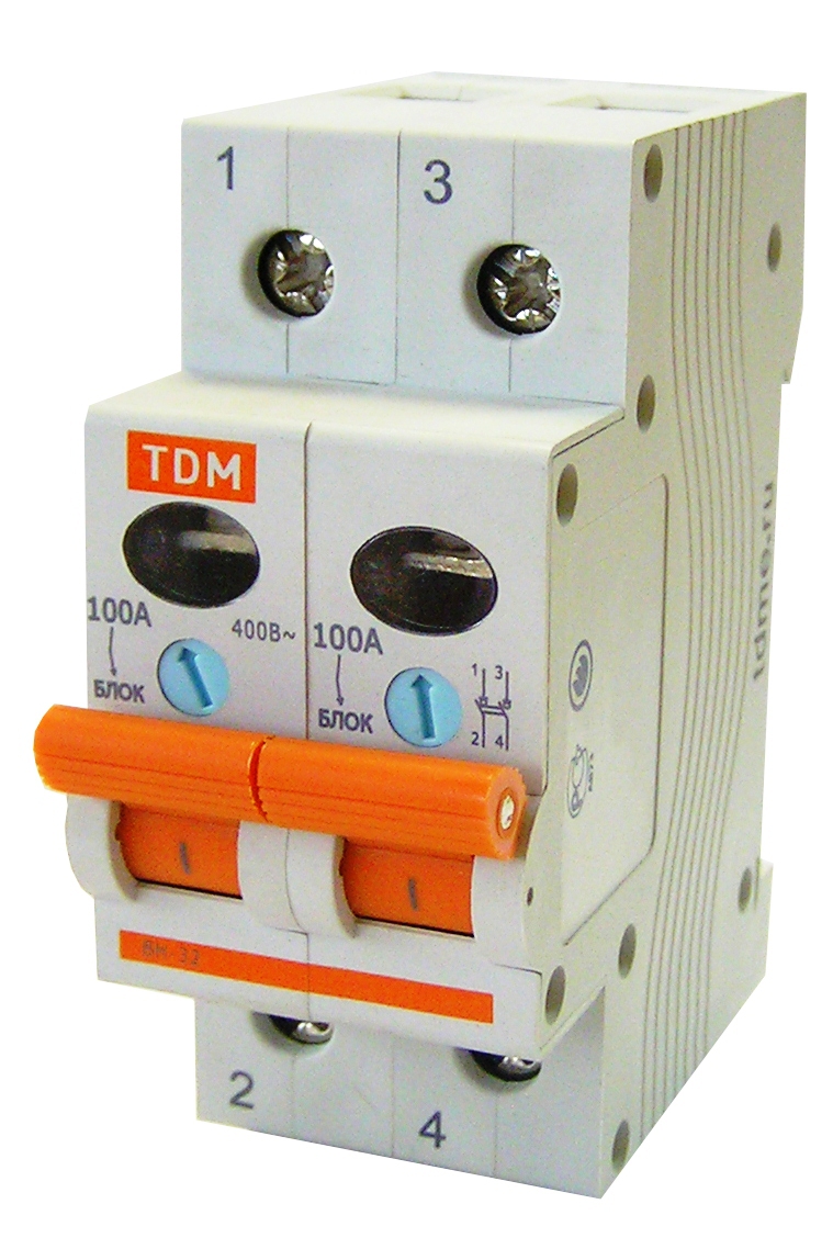Выключатель нагрузки (мини-рубильник) ВН-32 2P 40A TDM, ВН-32 2 пол.
