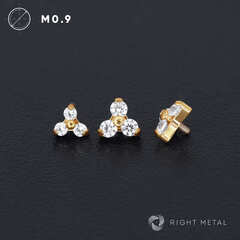 Trio Crystal PVD Yellow