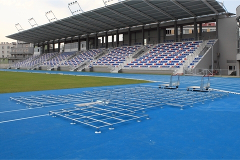 Модульная решётчатая платформа с двумя тележками Polanik ST-8,5x6