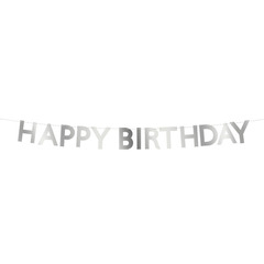Гирлянда серебряная "Happy Birthday" 1.8 м
